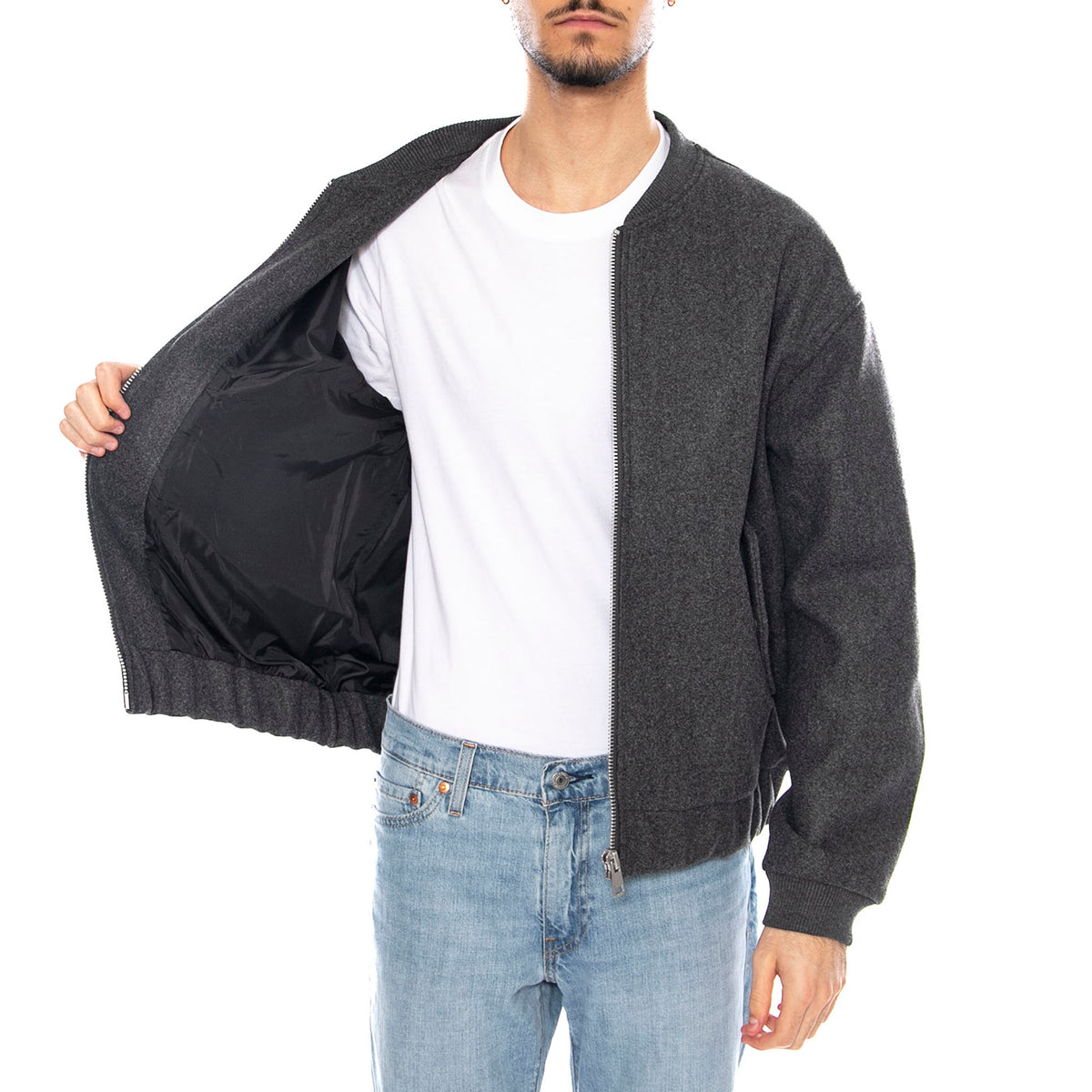 Worf Life Bomber Jacket OTW -- Giacca Uomo Dark Grey Melange Grigio 22034739-4799437 . ONLY & SONS 