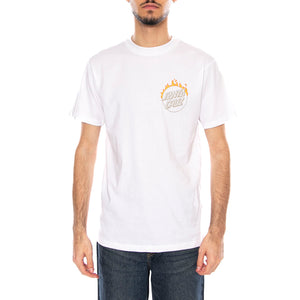 Burnt Opus OVRSZD -- Maglietta Uomo Bianca SCA-TEE-12909 White SANTA CRUZ 