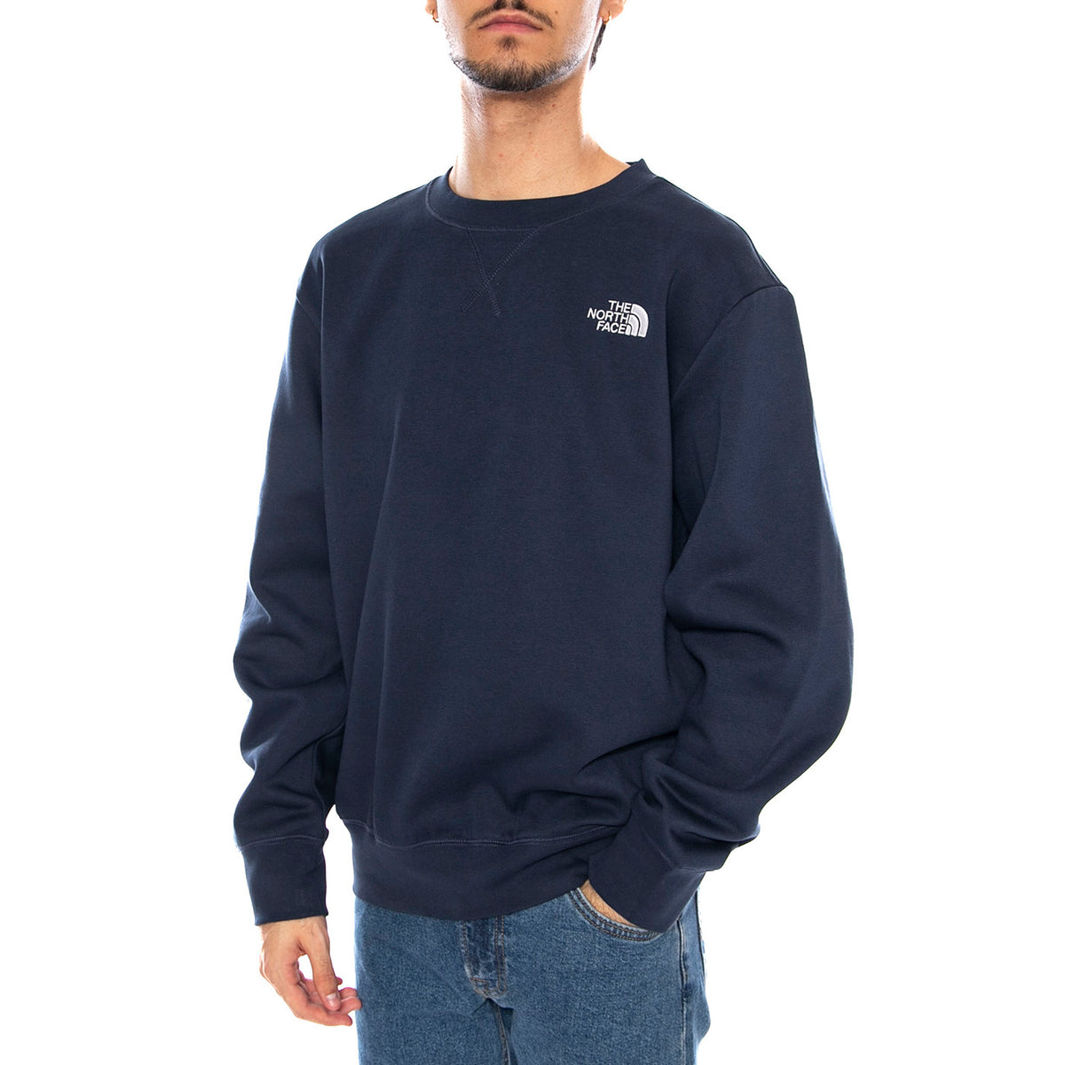 M Essential Relaxed Crew Blue - Felpa Girocollo Uomo Blu NF0A89ET 8K21 THE NORTH FACE 