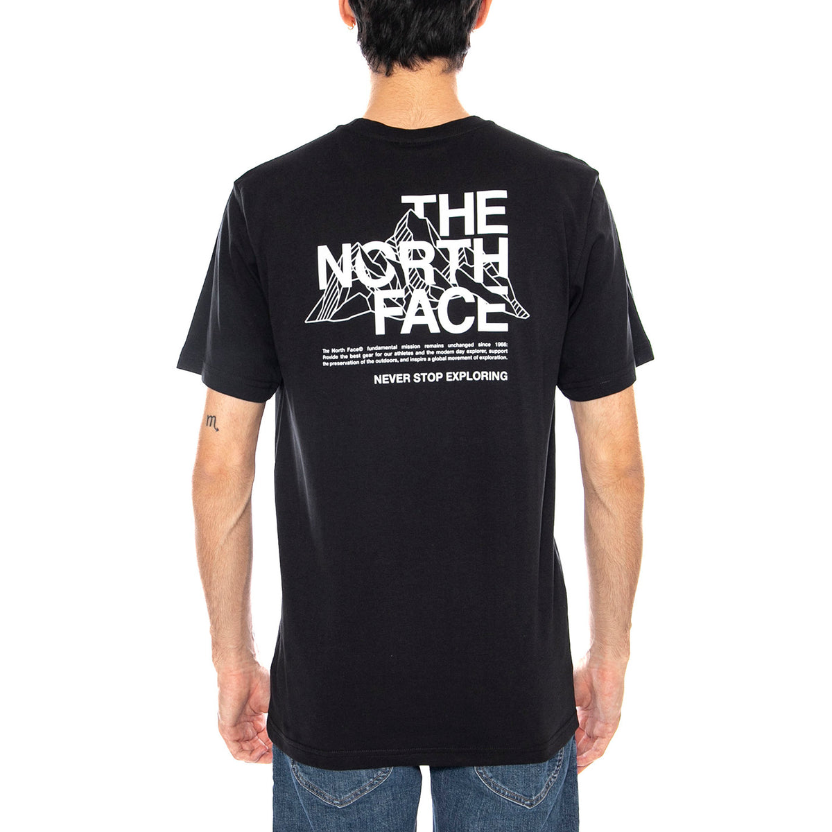 M Mountain Sketch SS Tee Black - Maglietta Girocollo Uomo Nera NF0A8EE8 JK31 THE NORTH FACE 
