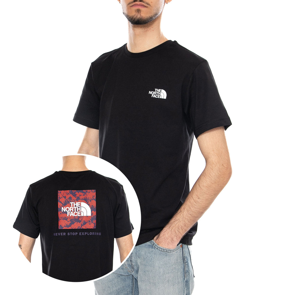 M Box NSE Raku Horse Infill S/S Tee - Maglietta Girocollo Uomo Nera NF0A8EGU ET91 THE NORTH FACE 