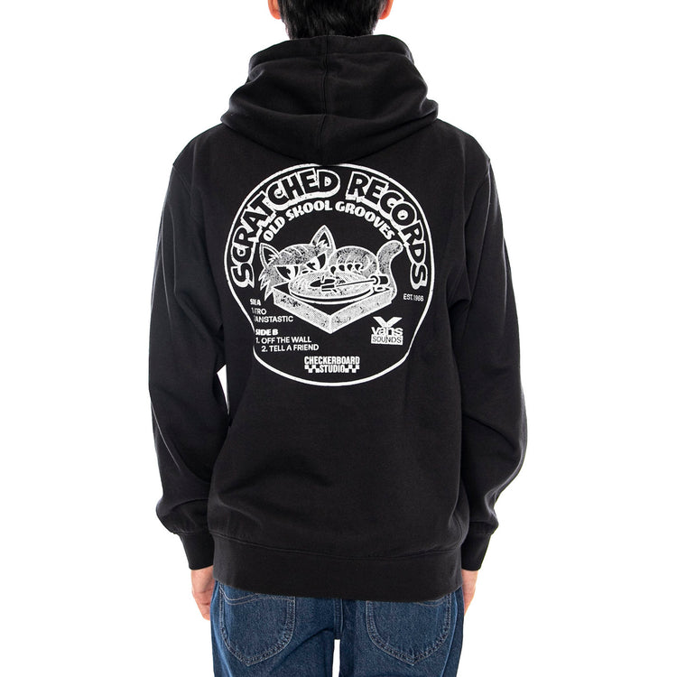 Scratched Records Pullover Hoodie Black - Felpa con Cappuccio Uomo Nera VN000PA9 BLK1 VANS 