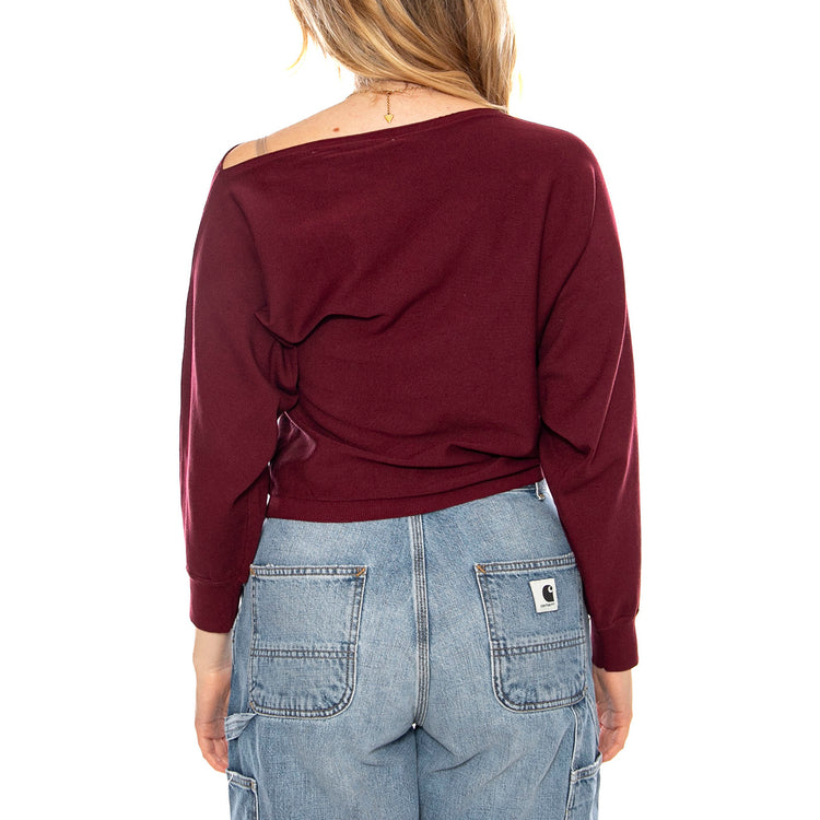 Jersey Corte Asimmetrico Burgundy -- Top Donna Bordeaux 53W/10600 Burgundy WILD PONY 