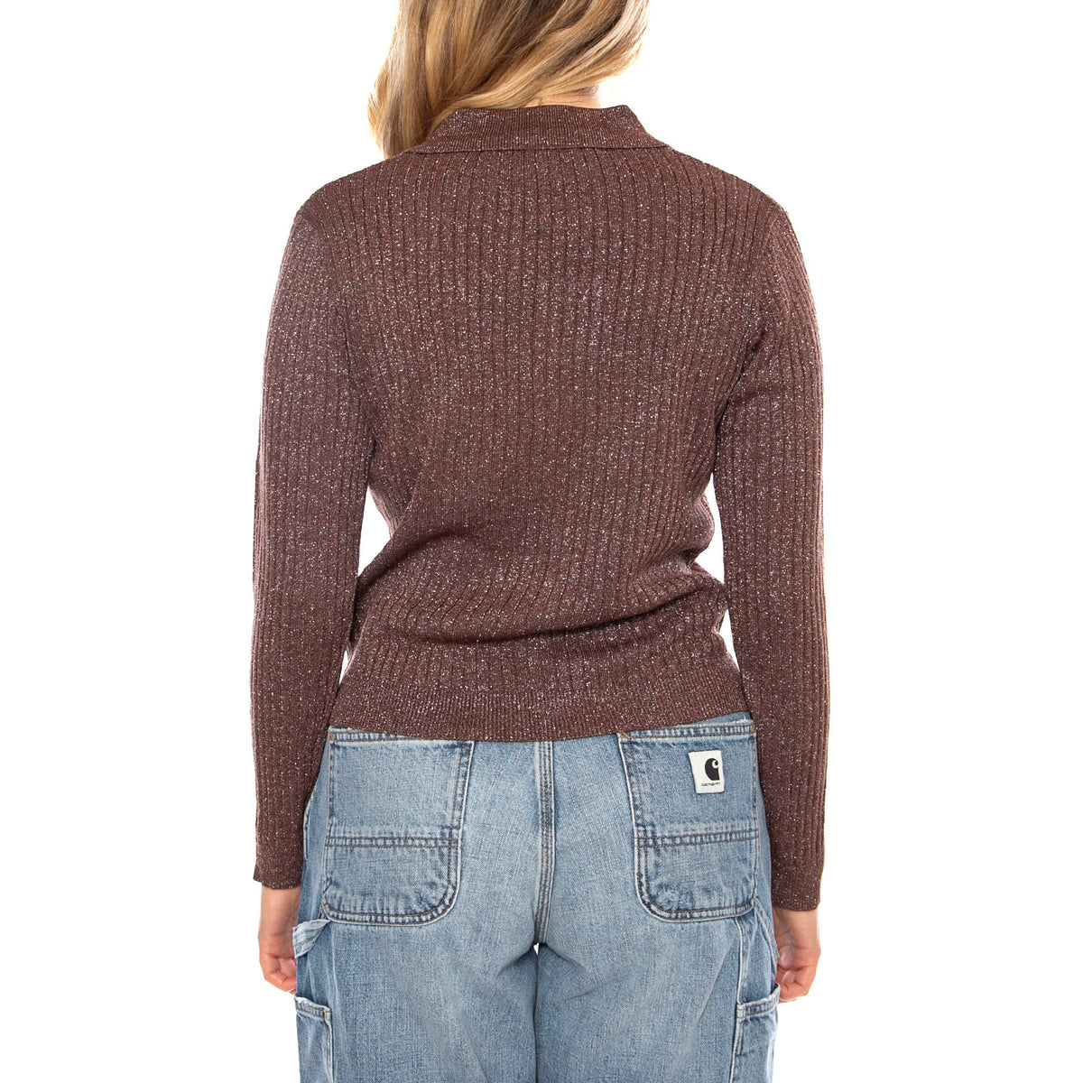 Knit Cardigan -- Cardigan Donna Marrone 53W/10605 Brown WILD PONY 