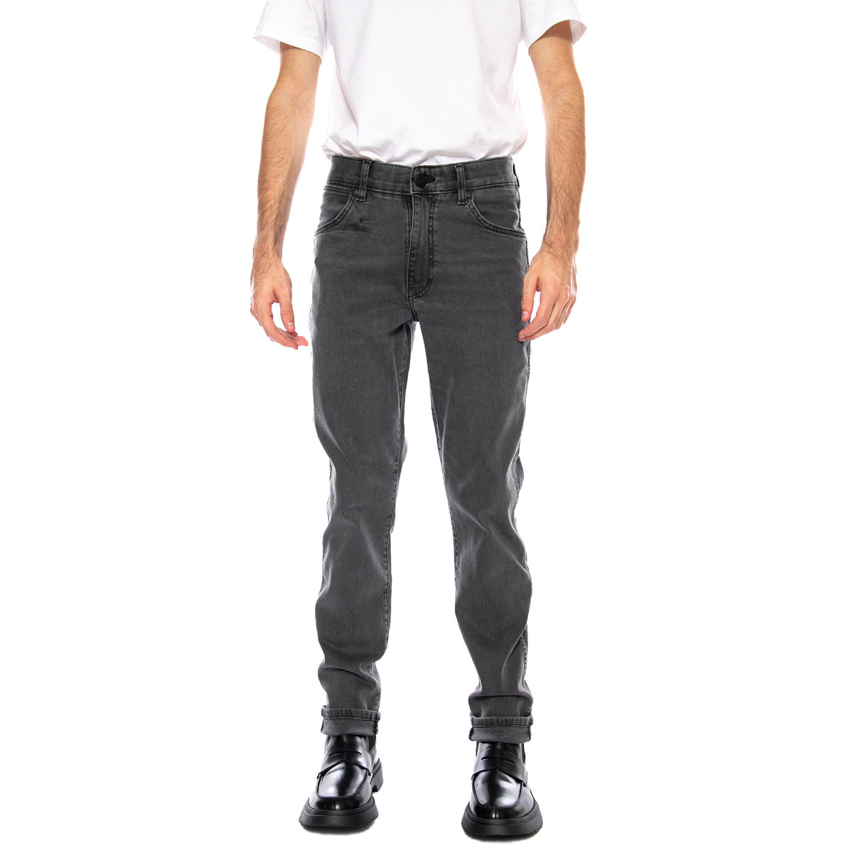 Larston Whispered Wash Black Denim Jeans - Pantaloni Denim Jeans Uomo Neri 112362433 . WRANGLER 