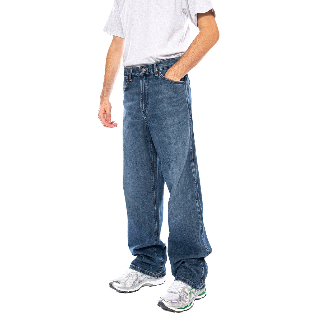 Loose Straight Retro Blue Denim Jeans - Pantaloni Uomo Denim Jeans Blue 112371018 . WRANGLER 