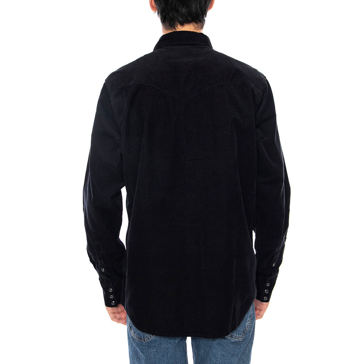 Western Cord Shirt Black - Camcicia in Velluto a Coste Uomo Nera 112371429 . WRANGLER 