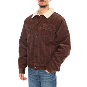 Cable Lined Trucker JKT Pinecone Brown -- Giacca Trucker Uomo Marrone 03444 PNCBN BRIXTON 