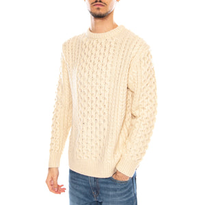 Classic Fisherman S Sweater -- Maglione Uomo Oatmeal Ecrù 22636 OATML BRIXTON 