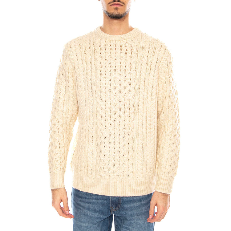 Classic Fisherman S Sweater -- Maglione Uomo Oatmeal Ecrù 22636 OATML BRIXTON 