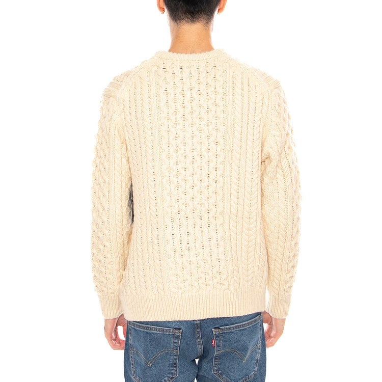 Classic Fisherman S Sweater -- Maglione Uomo Oatmeal Ecrù 22636 OATML BRIXTON 