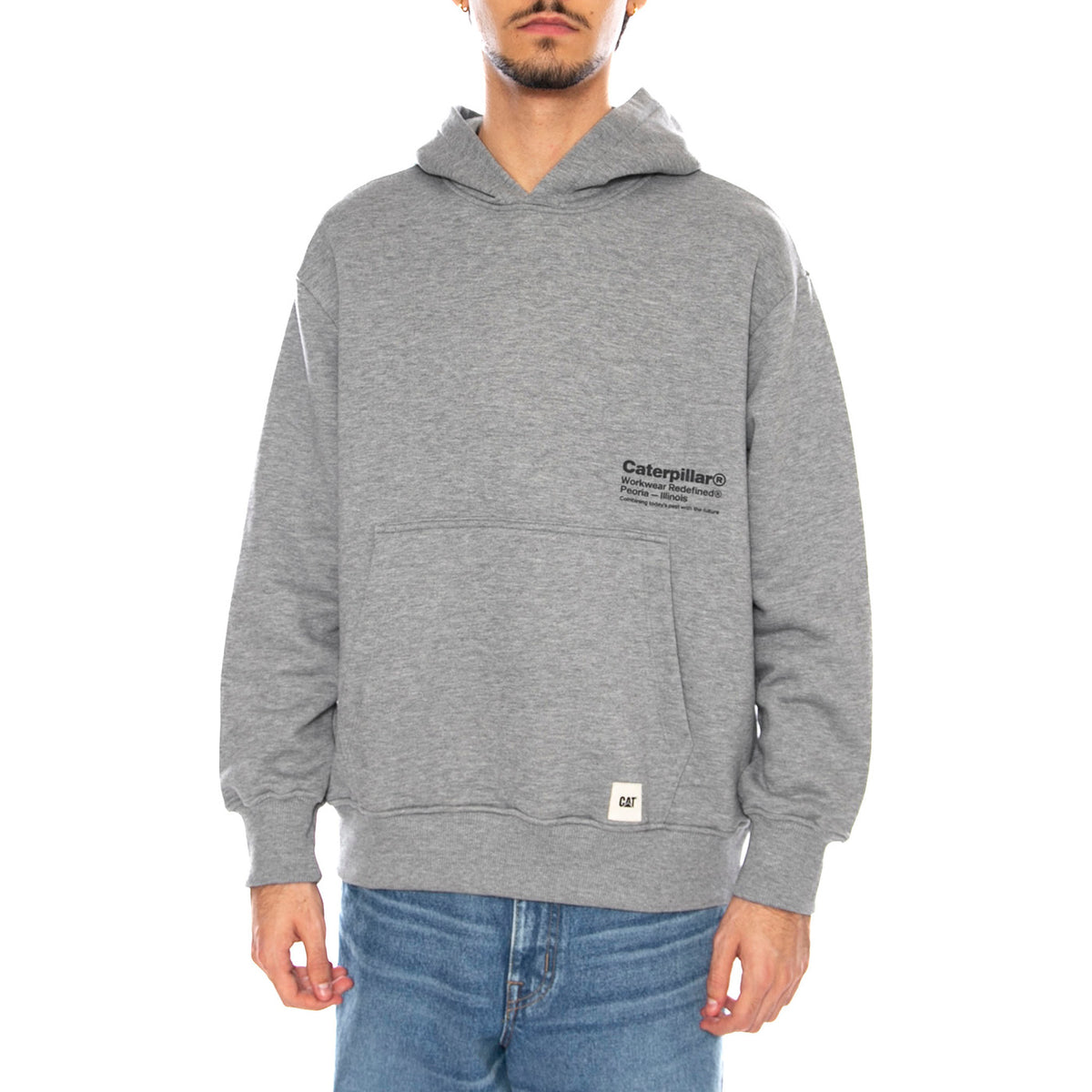Starts And Stripes Grey Hoodie - Felpa con Cappuccio Uomo Grigia 6050177 10831 CAT 