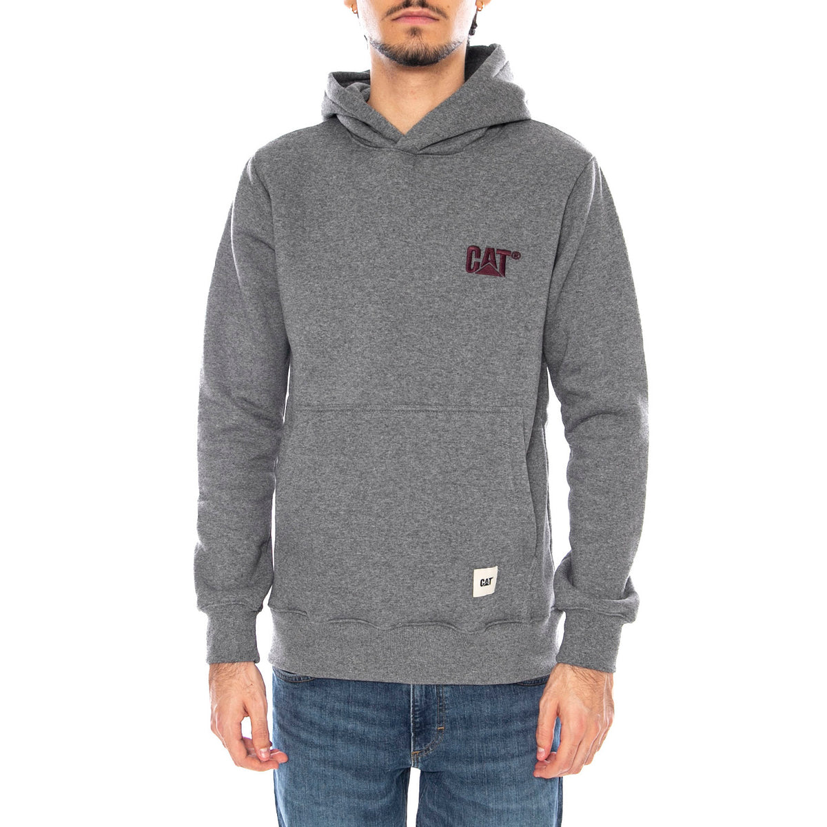 Logo Hoodie Heather Grey - Felpa con Cappuccio Uomo Grigia 6050193 10122 CAT 