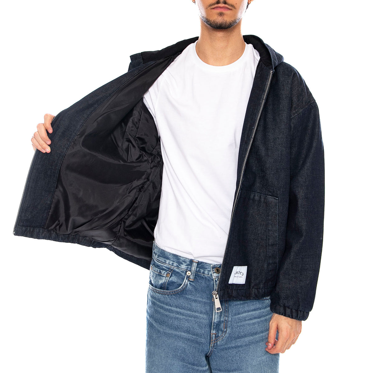 Daimon Hooded Jacket Lined Rinsed - Giacca con Cappuccio Uomo Blu I034082.01.02. 01.02 EDWIN 