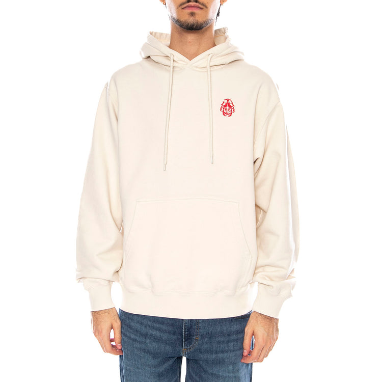 Beetle Hoodie Sweat Whisper White - Felpa con Cappuccio Uomo Bianca I035043.WHW.67. WHW.67 EDWIN 