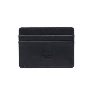 Charlie Cardholder Wallet Vegan Leather Black Floral Deboss - Portacarte in Materiale Vegano Nero 11147 06103 HERSCHEL 