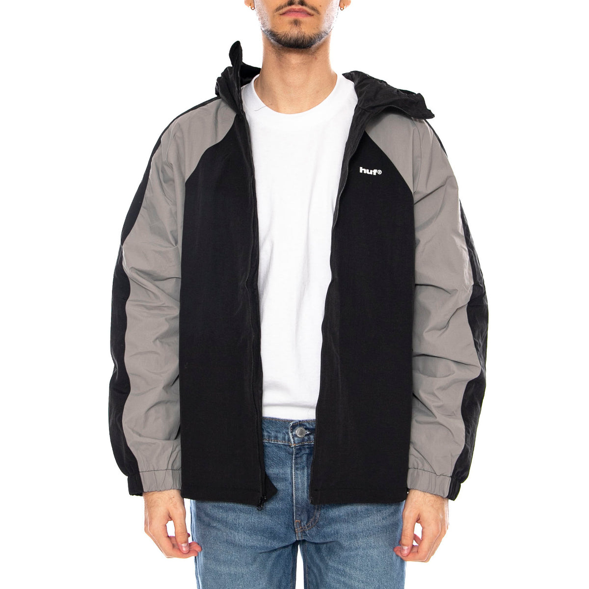 HUF Set Shell Jacket -- Giacca con Cappuccio Uomo Nera JK00389 BLK HUF 
