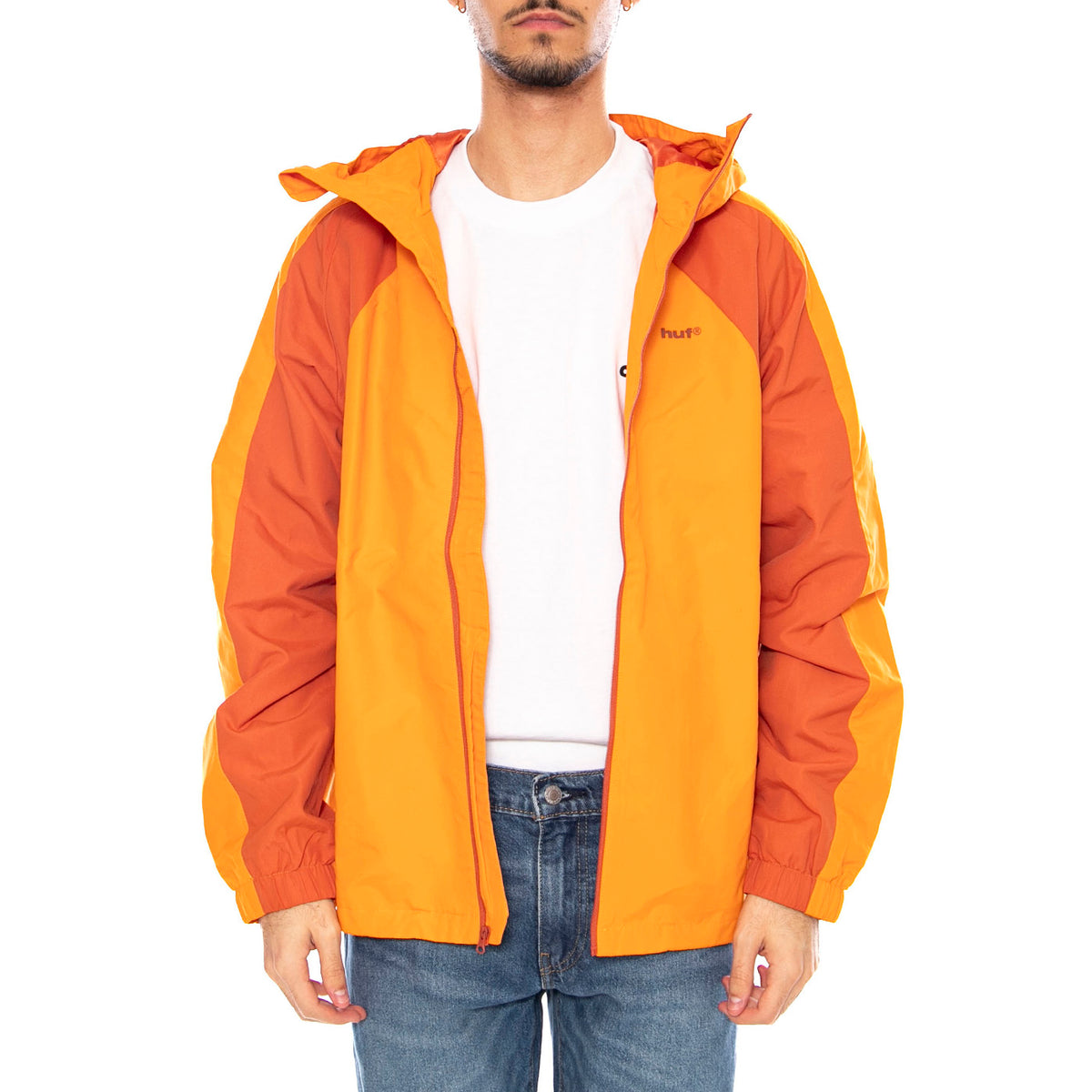 HUF Set Shell Jacket -- Giacca con Cappuccio Uomo Arancione JK00389 ORG HUF 