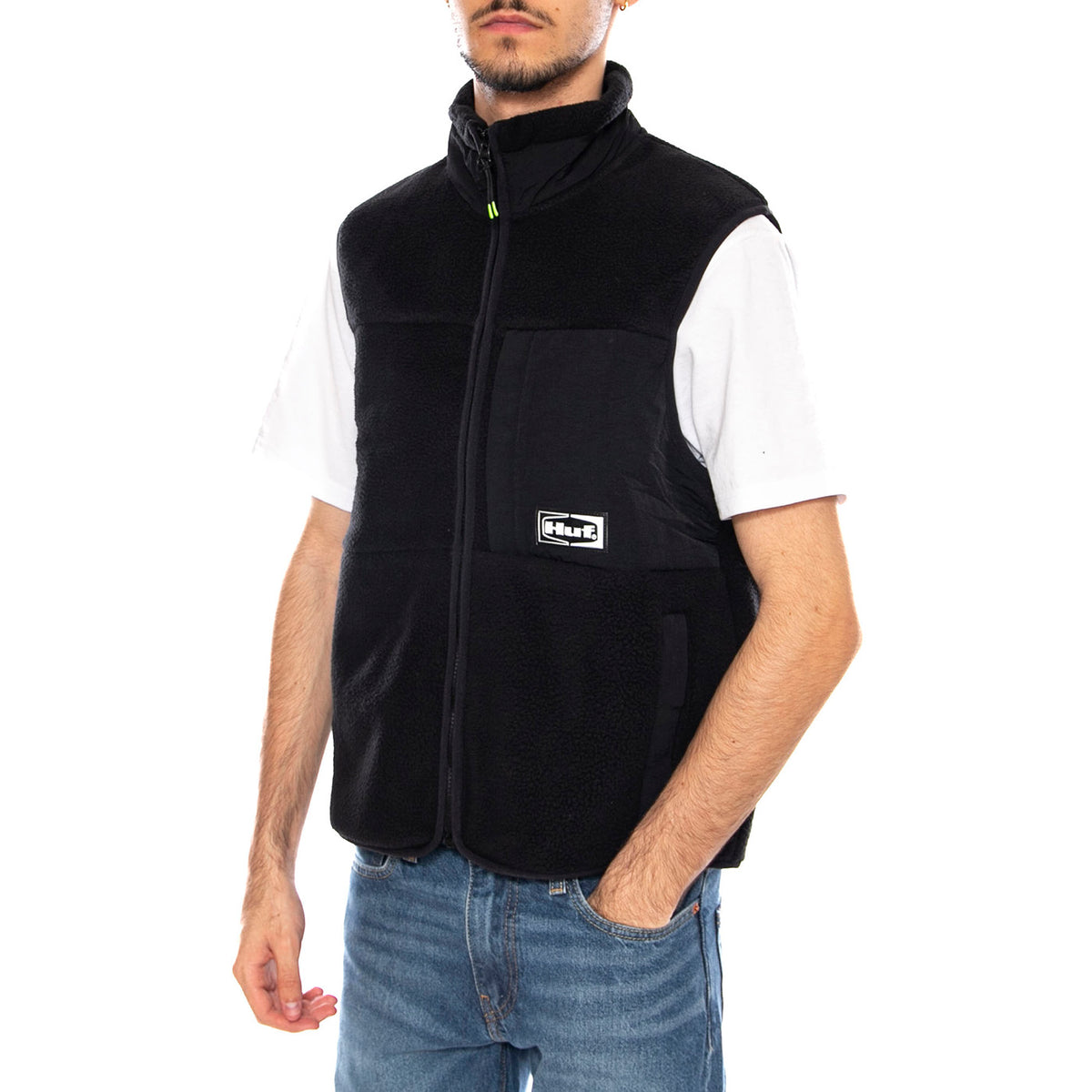 Sonoma High Pile Vest -- Gilet Uomo Nero JK00444 BLK HUF 