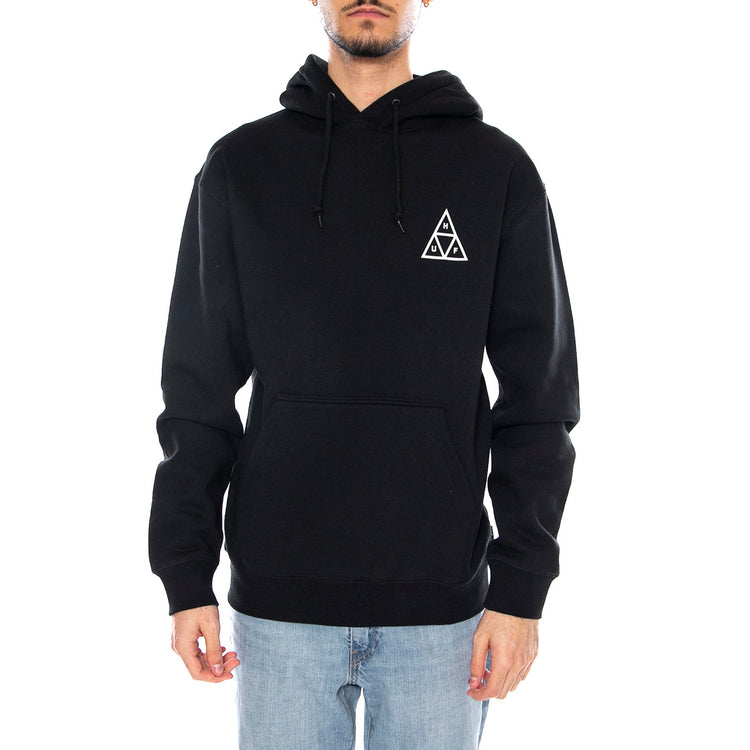 HUF Set TT P/O Hoodie -- Felpa Uomo Cappuccio Nera PF00572 BLK HUF 