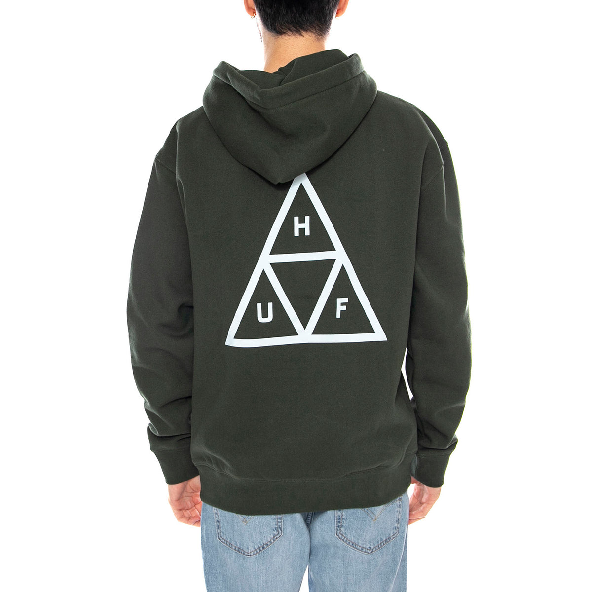 HUF Set TT P/O Hoodie -- Felpa Uomo Cappuccio Hunt Green PF00572 HUN HUF 