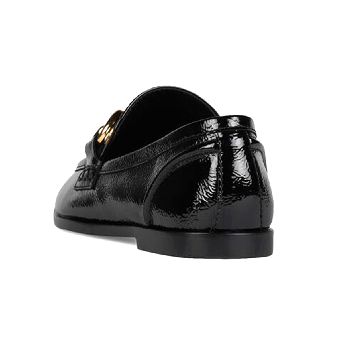 JEFFREY CAMPBELL VELVITEEN BLACK CRINKLE PATENT GOLD - Mocassini Donna Neri JCSJCD-131-1-90 . JEFFREY CAMPBELL 