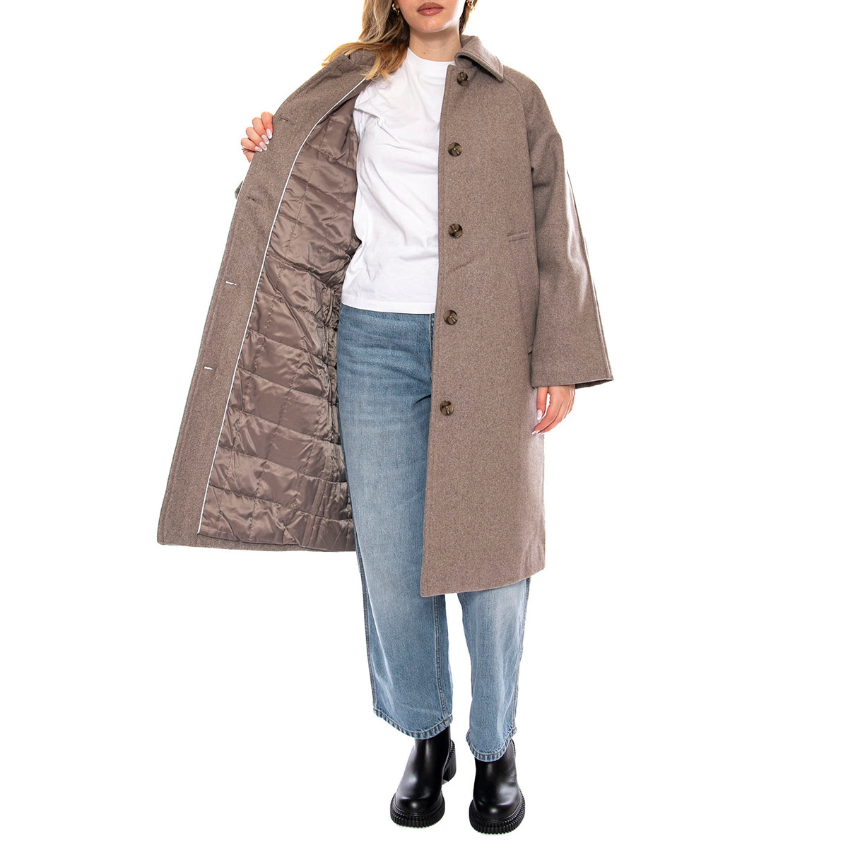 Hoshaa Pine Bark Melange -- Cappotto Donna Multicolore 222289884 1410m MINIMUM 