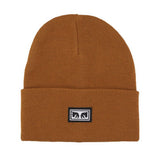 Icon Eyes Beanie Rubber - Brown Knitted Hat OBEY ACCESSORIES