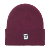 Icon Patch Cuff Beanie Beetroot - Purple Knit Hat OBEY ACCESSORIES