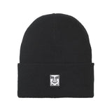 Icon Patch Beanie Black - Black Knit Hat OBEY ACCESSORIES