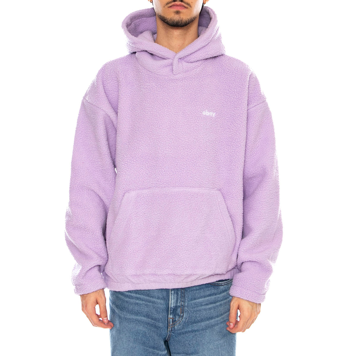 Bold Polar Fleece Hood Digital Lavender - Felpa con Cappuccio Uomo Viola 112470193 DLR OBEY 