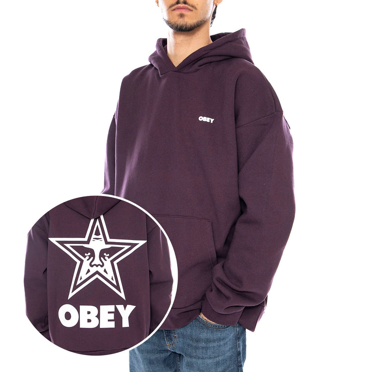 Bold Star Extra Heavy Hoof Fleece Plum Perfect - Felpa con Cappuccio Uomo Viola 112470224 PLP OBEY 