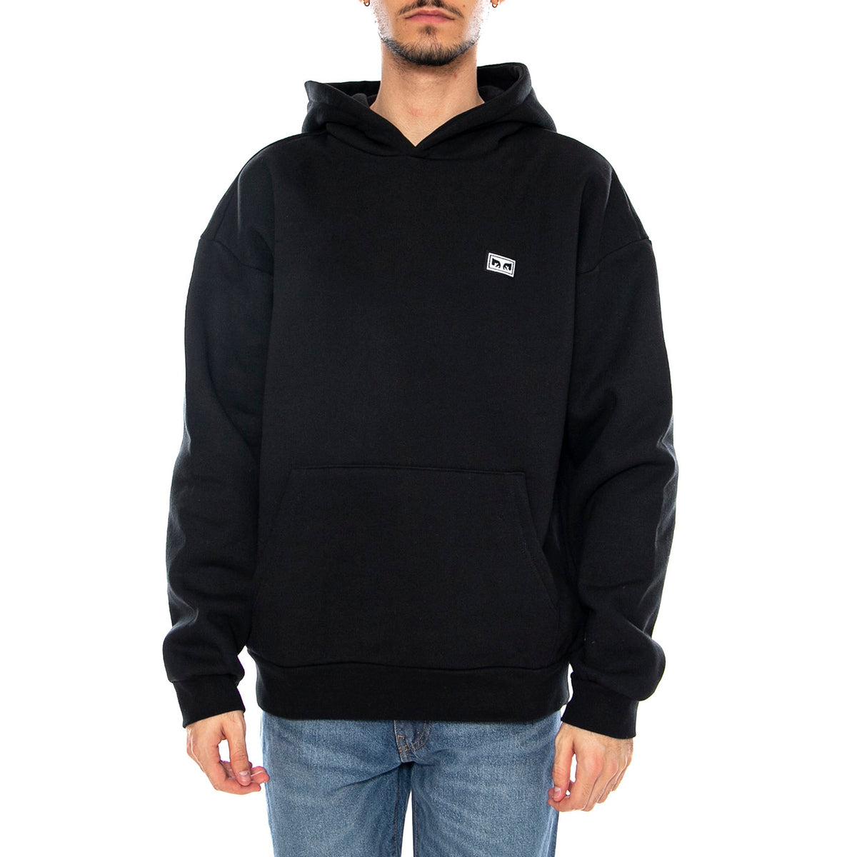 Services Extra Heavy Hood Fleece Black -- Felpa con Cappuccio Uomo Nera 112470238 BLK OBEY 