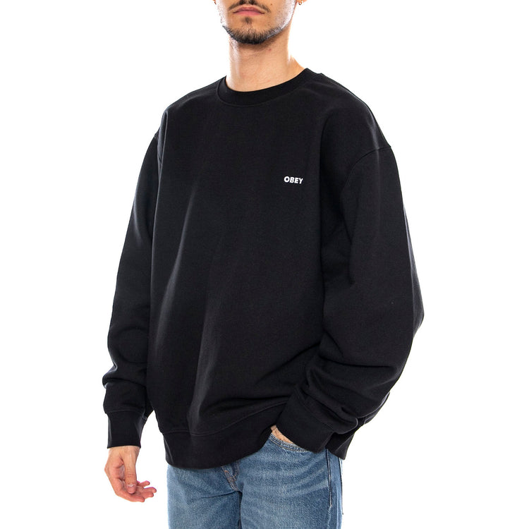 Established Works Bold Crew Black -- Felpa Girocollo Uomo Nera 112480122 BLK OBEY 