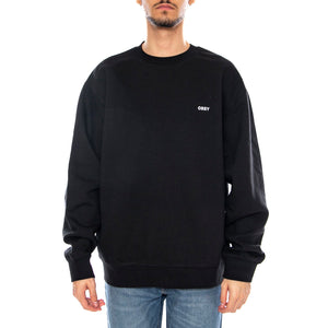 Established Works Bold Crew Black -- Felpa Girocollo Uomo Nera 112480122 BLK OBEY 