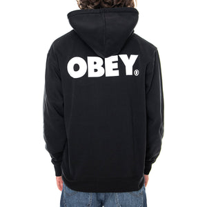 OBEY BOLD HOOD FLEECE BLACK - Felpa con Cappuccio Uomo Nera 112842349 BLK OBEY 