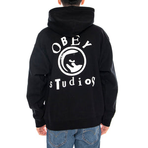 Obey Studios Icon Fleece Black -- Felpa Girocollo Uomo Nera 112843928 BLK OBEY 