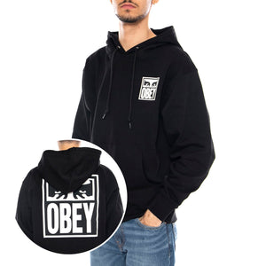Obey Eyes Icon 2 Fleece Black -- Felpa con Cappuccio Nera 117462142 BLK OBEY 