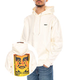 OBEY ICON STENCIL FLAME FLEECE - Hoodie Homme Blanc OBEY
