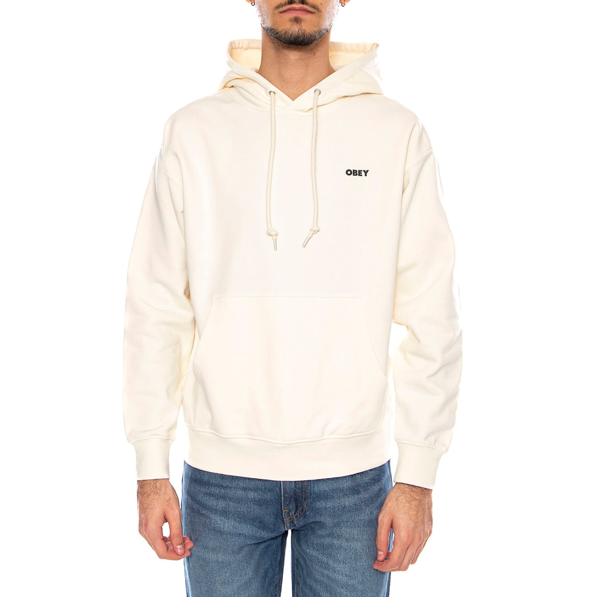 OBEY ICON STENCIL FLAME FLEECE - Felpa con Cappuccio Uomo Bianca 117464048 UBL OBEY 