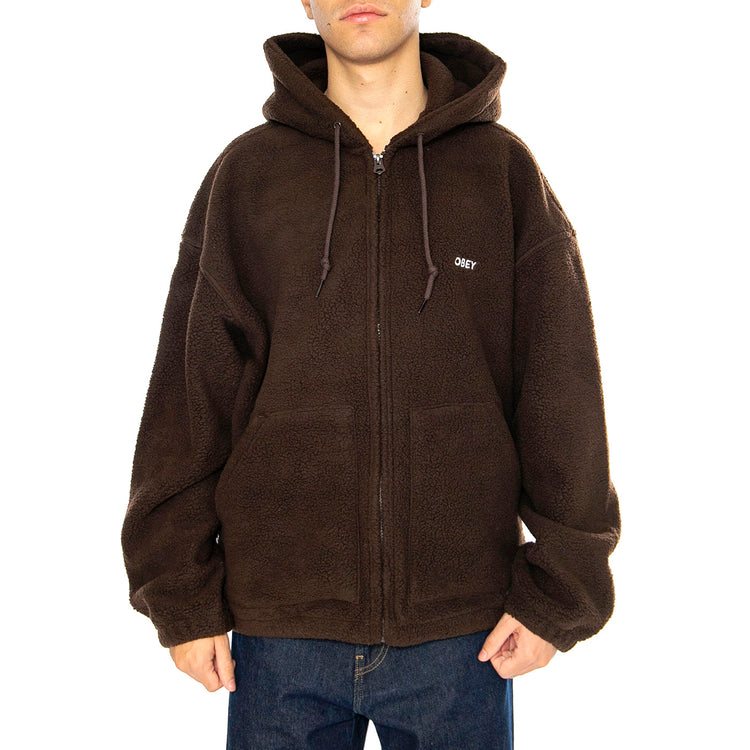 GAZE II HOODED JACKET JAVA BROWN - Giacca con Cappuccio Uomo Marrone 121800542 JVA OBEY 