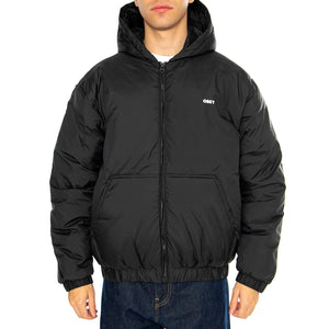 RETREAT HOODED JACKET BLACK - Giacca con Cappuccio Uomo Nera 121800547 BLK OBEY 