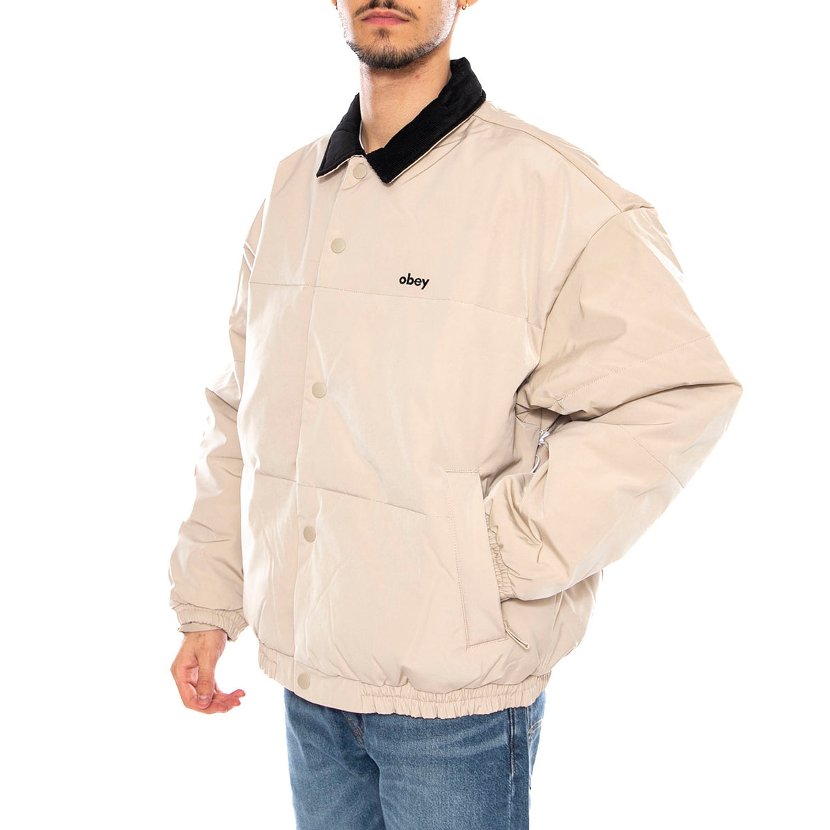Whispers Jacket Feather Grey / Multi -- Giacca Uomo Grigio Chiaro / Multicolore 121800548 GYM OBEY 