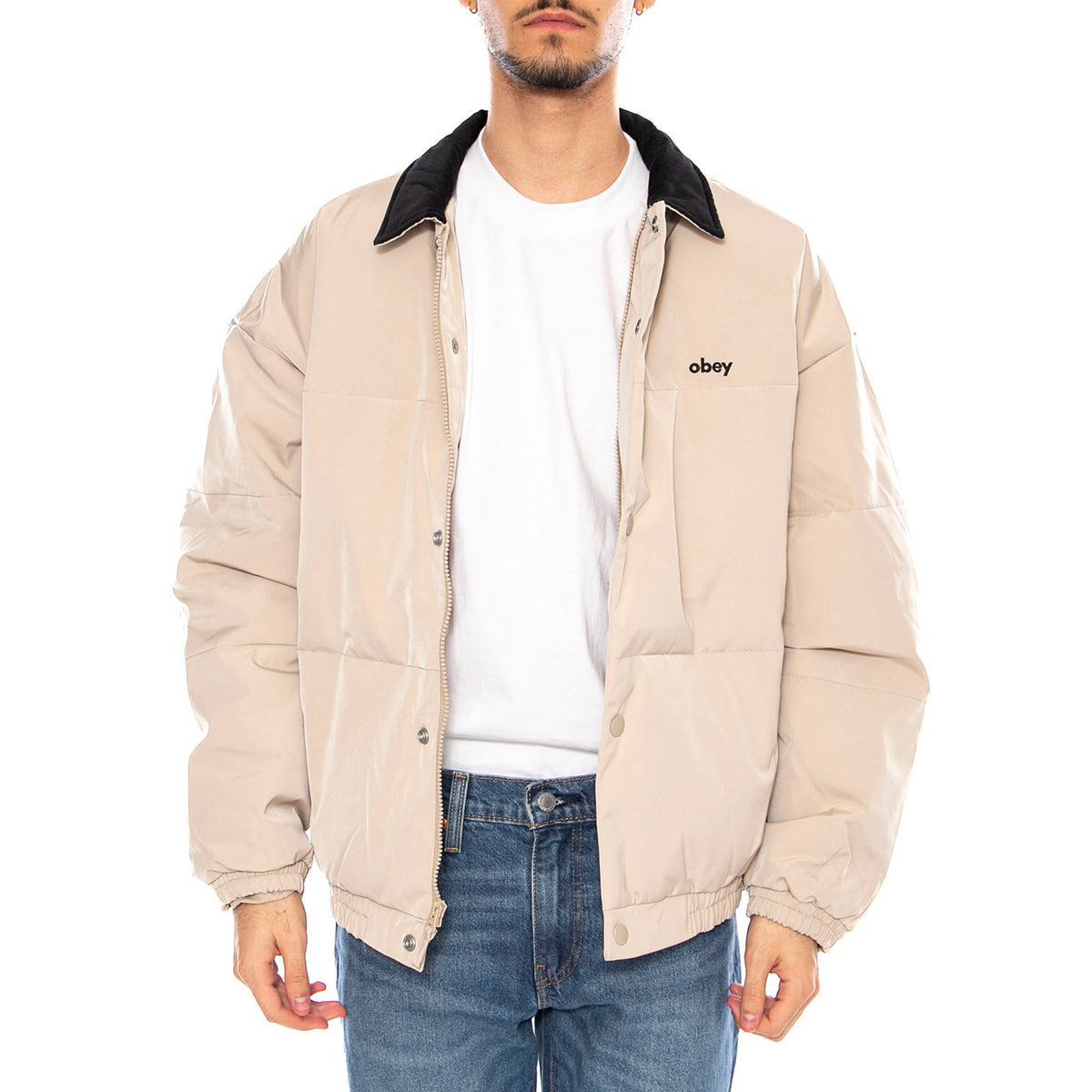 Whispers Jacket Feather Grey / Multi -- Giacca Uomo Grigio Chiaro / Multicolore 121800548 GYM OBEY 