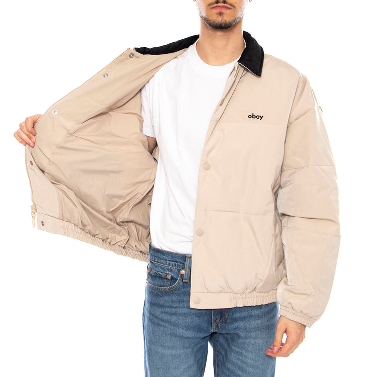 Whispers Jacket Feather Grey / Multi -- Giacca Uomo Grigio Chiaro / Multicolore 121800548 GYM OBEY 