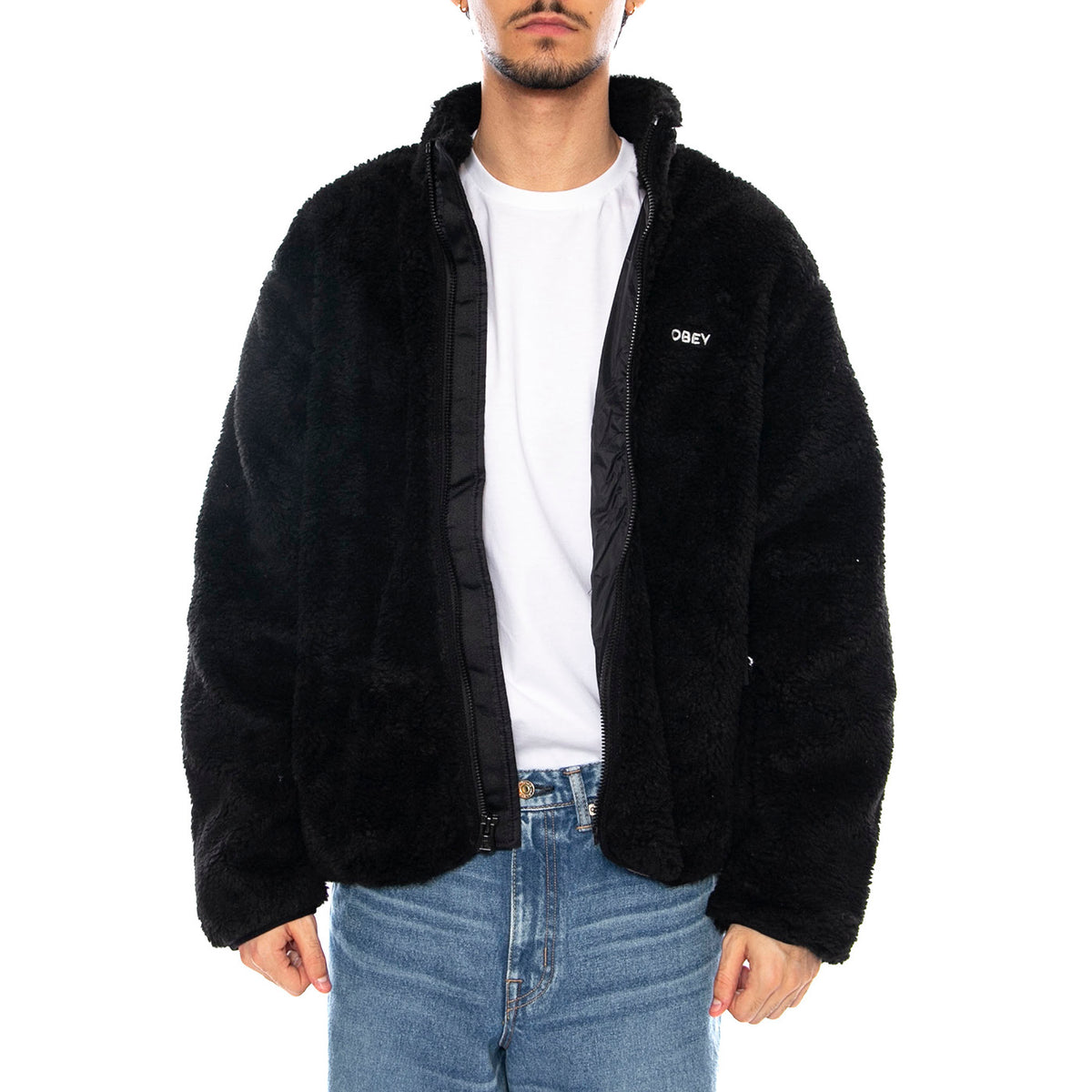 Icon Face Sherpa Kacket Black - Giacca Uomo Nera 121800564 BLK OBEY 