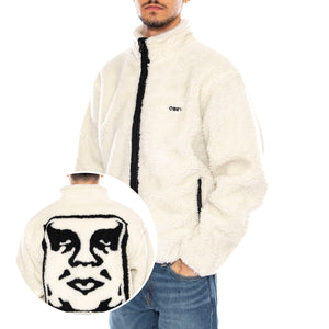Icon Face Sherpa Jacket Unbleached -- Giacca Uomo Beige Naturale 121800564 UBL OBEY 