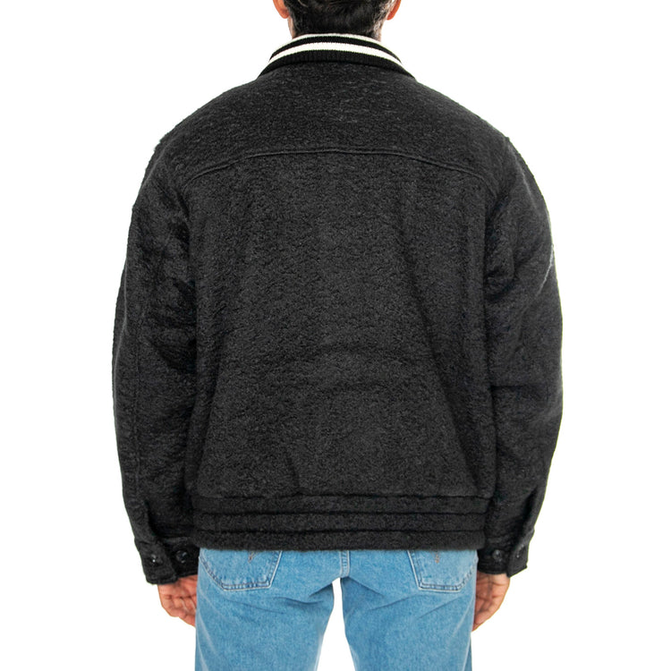 SAUNDERS BLOUSON JACKET BLACK - Giacca Varsity Uomo Nera 121800571 BLK OBEY 