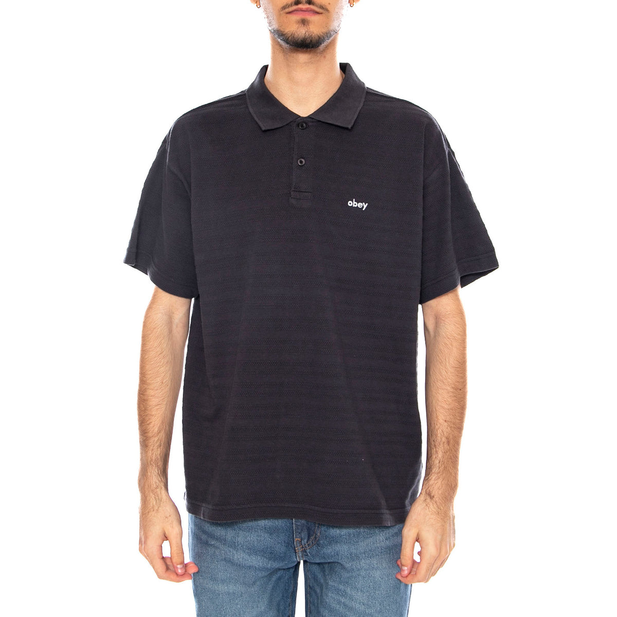Nash Bigwig Polo SS Digital Black -- Polo a Maniche Corte Uomo Nera 131090093 DIB OBEY 