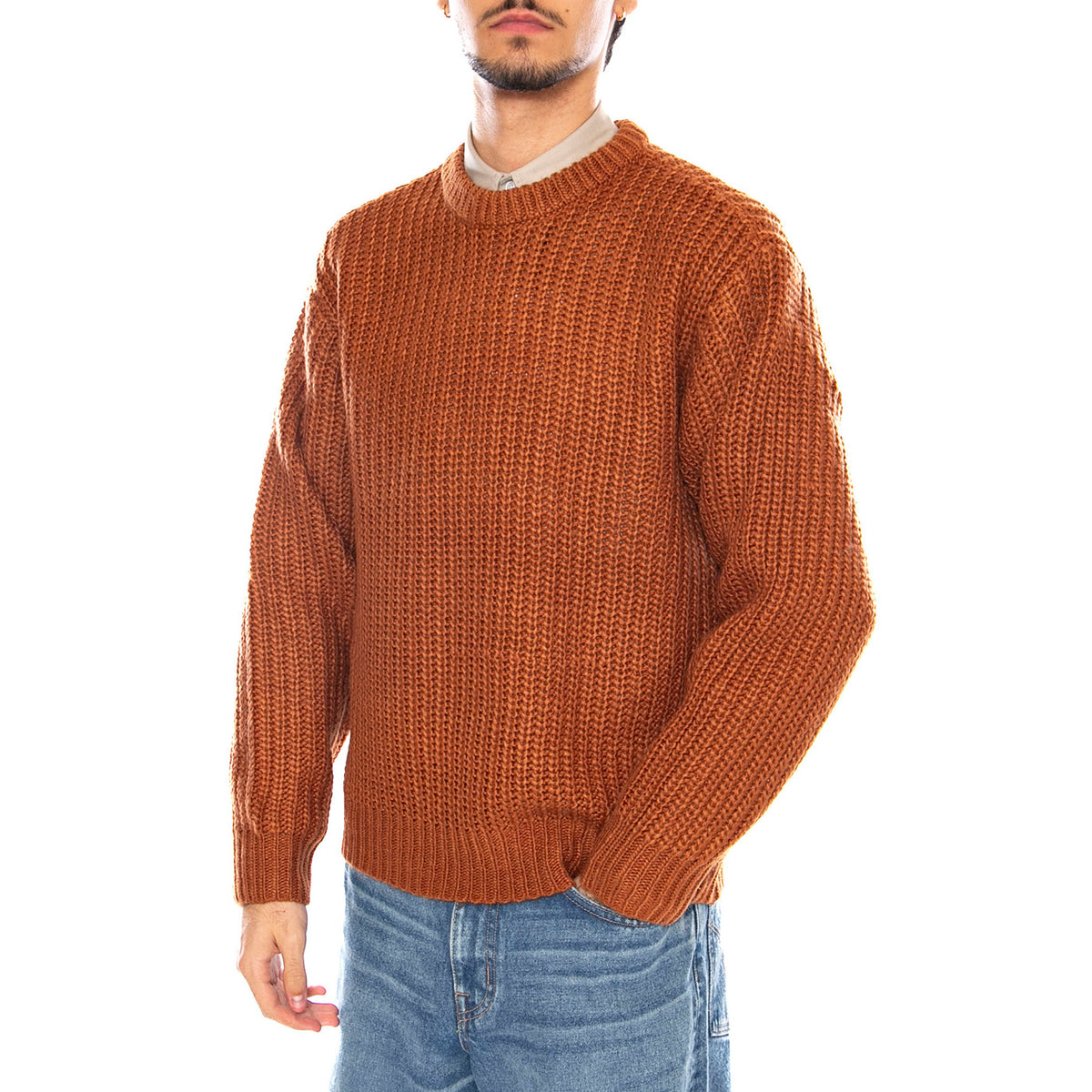 Theo Sweater Chetsnut Brown - Maglione Girocollo Uomo Marrone 151000072 CHE OBEY 
